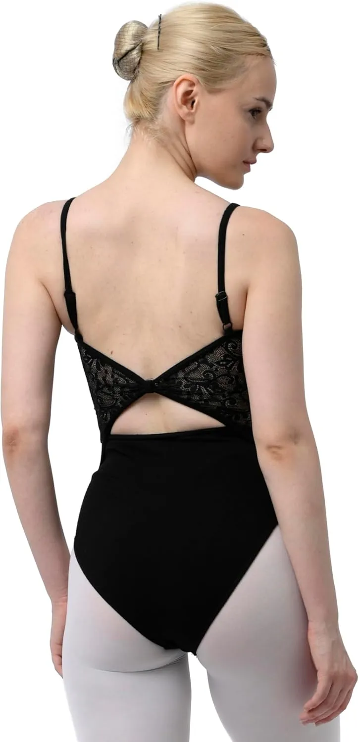 Lace Cut Out Back V-Neck Camisole Leotards 03D2405