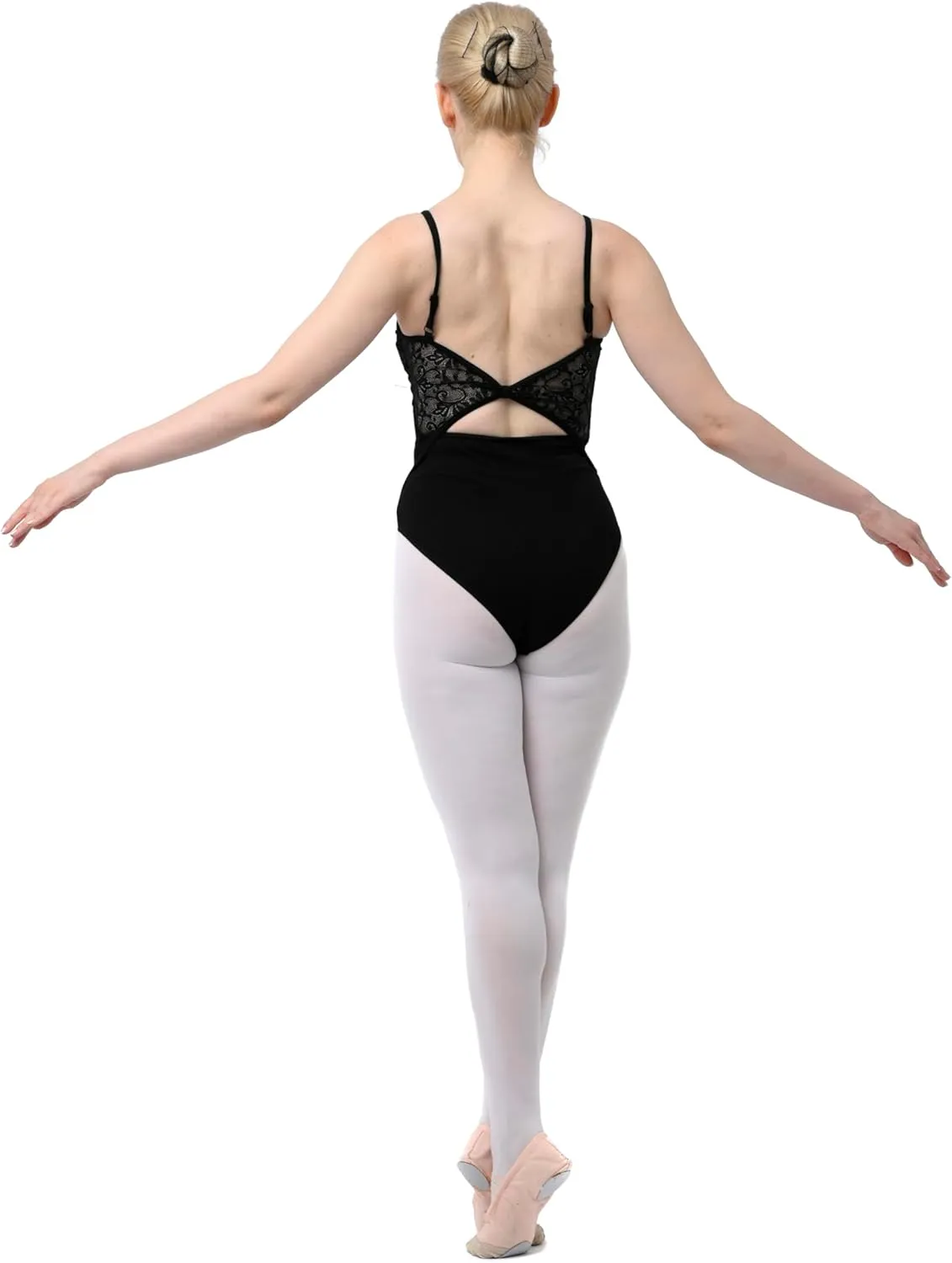Lace Cut Out Back V-Neck Camisole Leotards 03D2405