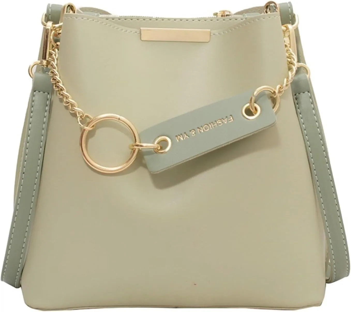 Large-capacity crossbody bag, senior sense of personality bucket high, shoulder bag (Green)