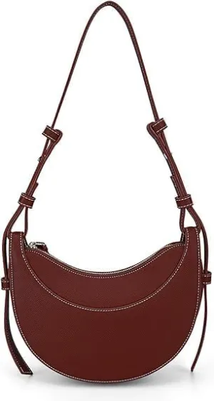Leather Crescent Bag for Women, Designer Shoulder Bags, Sling Crossbody Bag Purse Casual Dumpling Hobo Bag