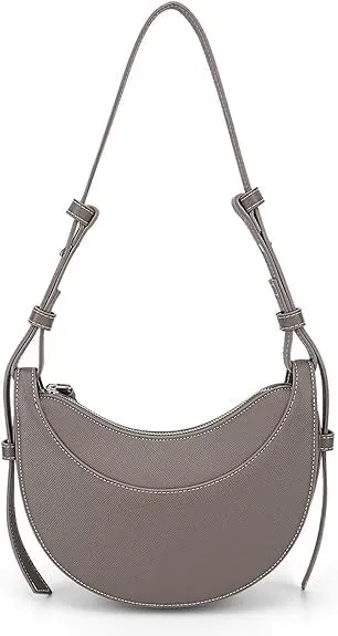 Leather Crescent Bag for Women Shoulder Bag, Saddle Bag Trendy Crossbody Bag Purse Casual Dumpling Hobo Hand Bag
