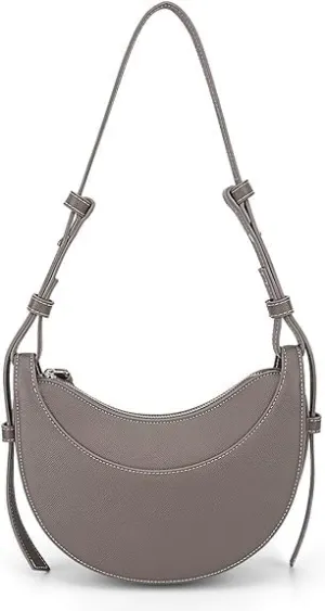 Leather Crescent Bag for Women Shoulder Bag, Saddle Bag Trendy Crossbody Bag Purse Casual Dumpling Hobo Hand Bag