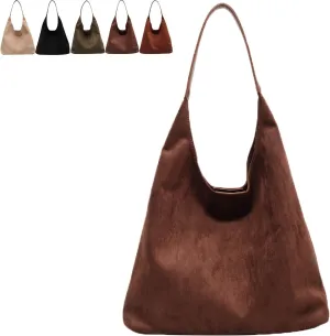 Leather Hobo Bags for Women Suede Purse Slouchy Tote Bag, Brown Leather Purse Suede Hobo Shoulder Bag,coffee