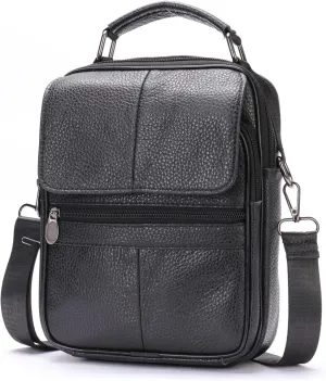 Leather Shoulder Messenger Handbag for Men Business Travel Outdoor Crossbody Pack Casual Pouch Briefcase Hand Bag Daypack