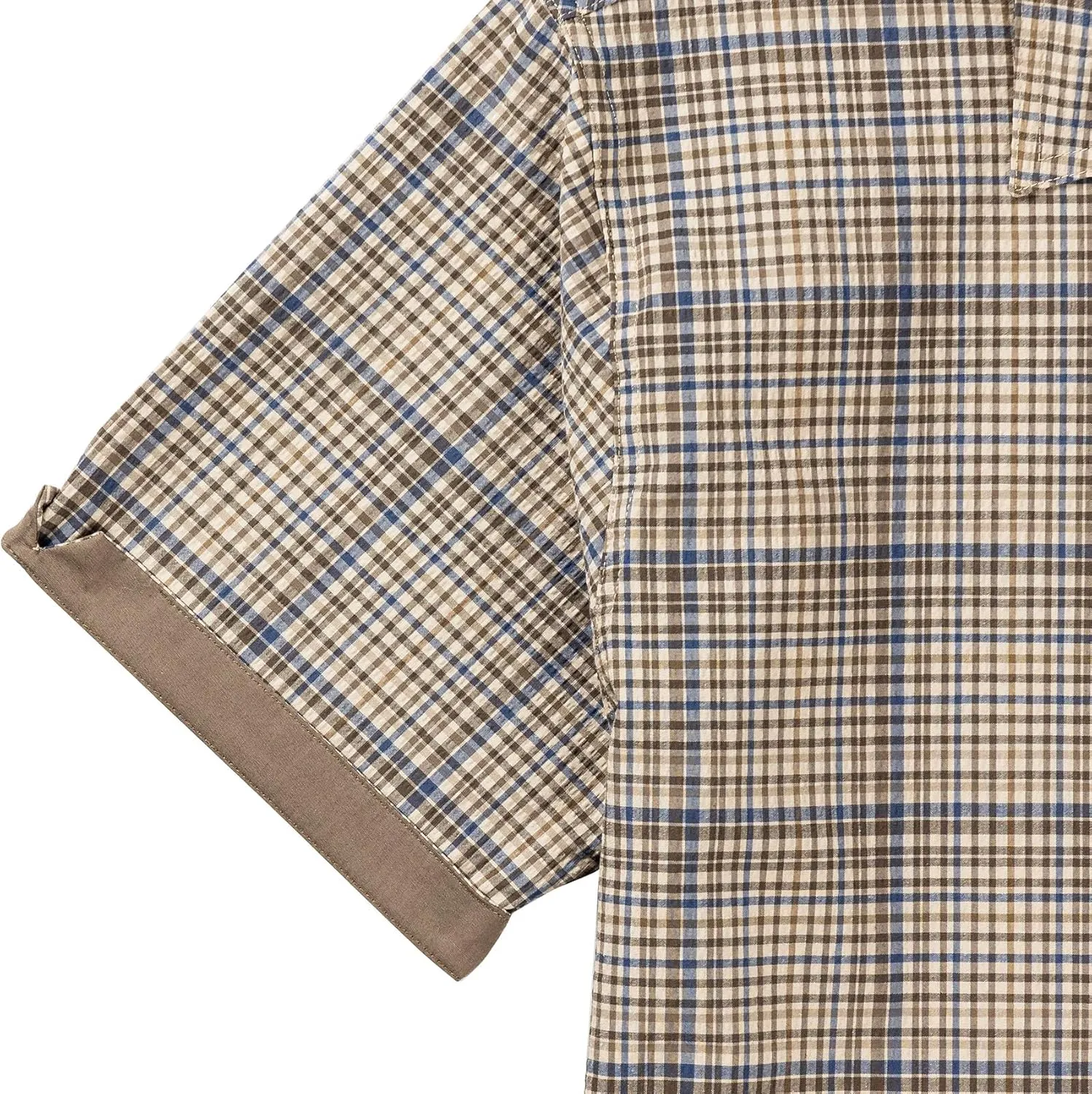 Legendary Whitetails Men's Stretch Woven Plaid UPF 30  Uv Moisture Wicking Short Sleeve Shirt