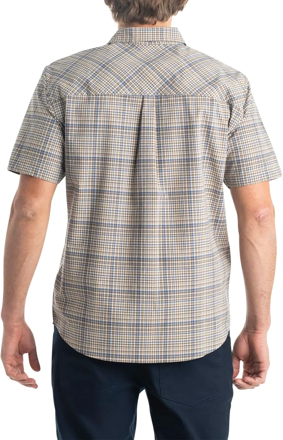 Legendary Whitetails Men's Stretch Woven Plaid UPF 30  Uv Moisture Wicking Short Sleeve Shirt