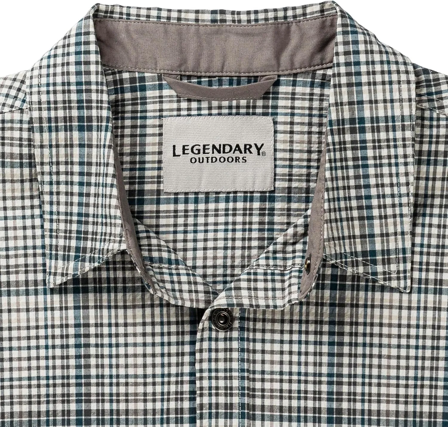 Legendary Whitetails Men's Stretch Woven Plaid UPF 30  Uv Moisture Wicking Short Sleeve Shirt
