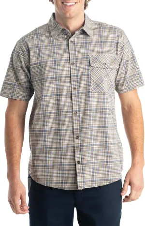 Legendary Whitetails Men's Stretch Woven Plaid UPF 30  Uv Moisture Wicking Short Sleeve Shirt
