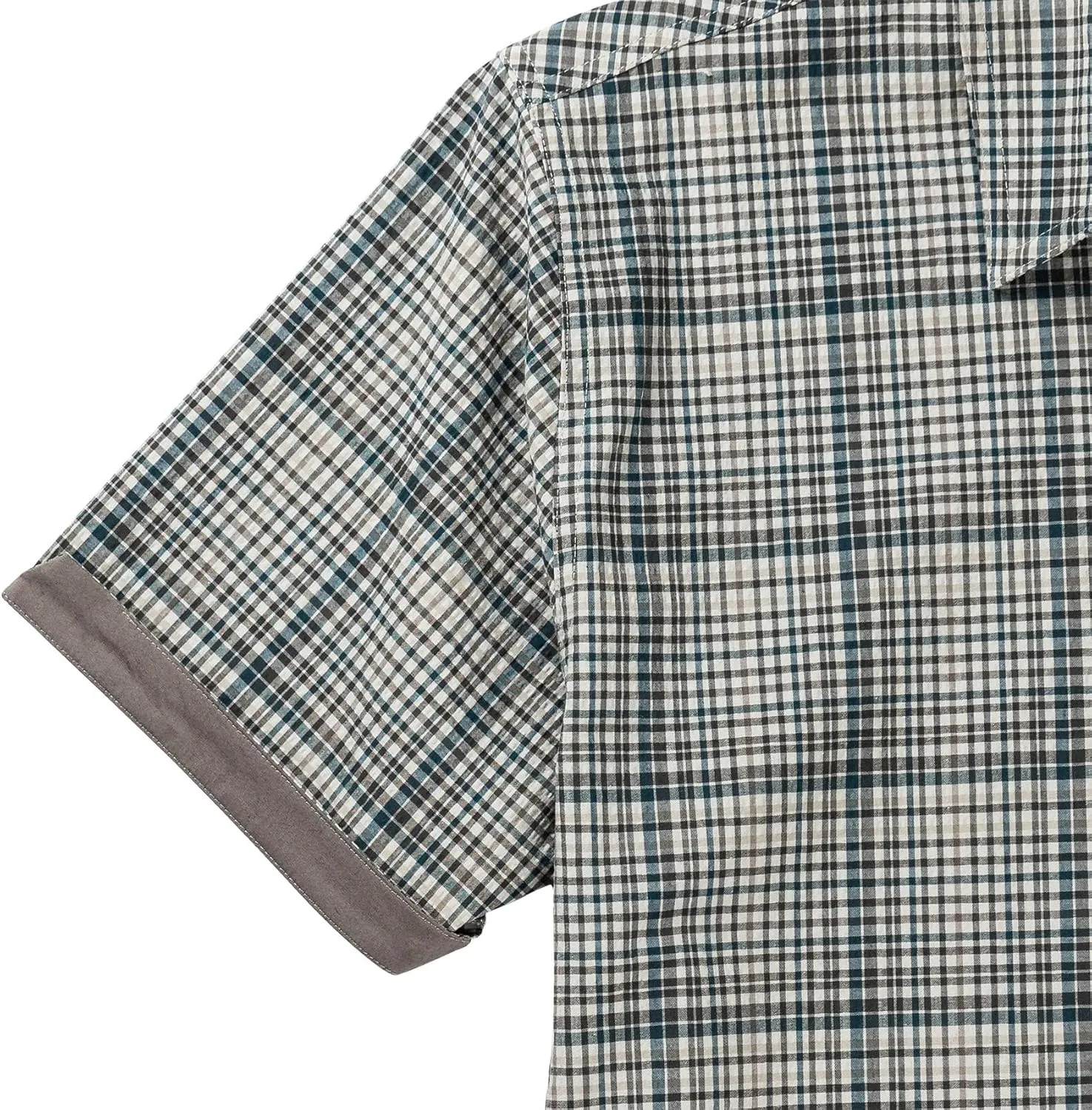Legendary Whitetails Men's Stretch Woven Plaid UPF 30  Uv Moisture Wicking Short Sleeve Shirt