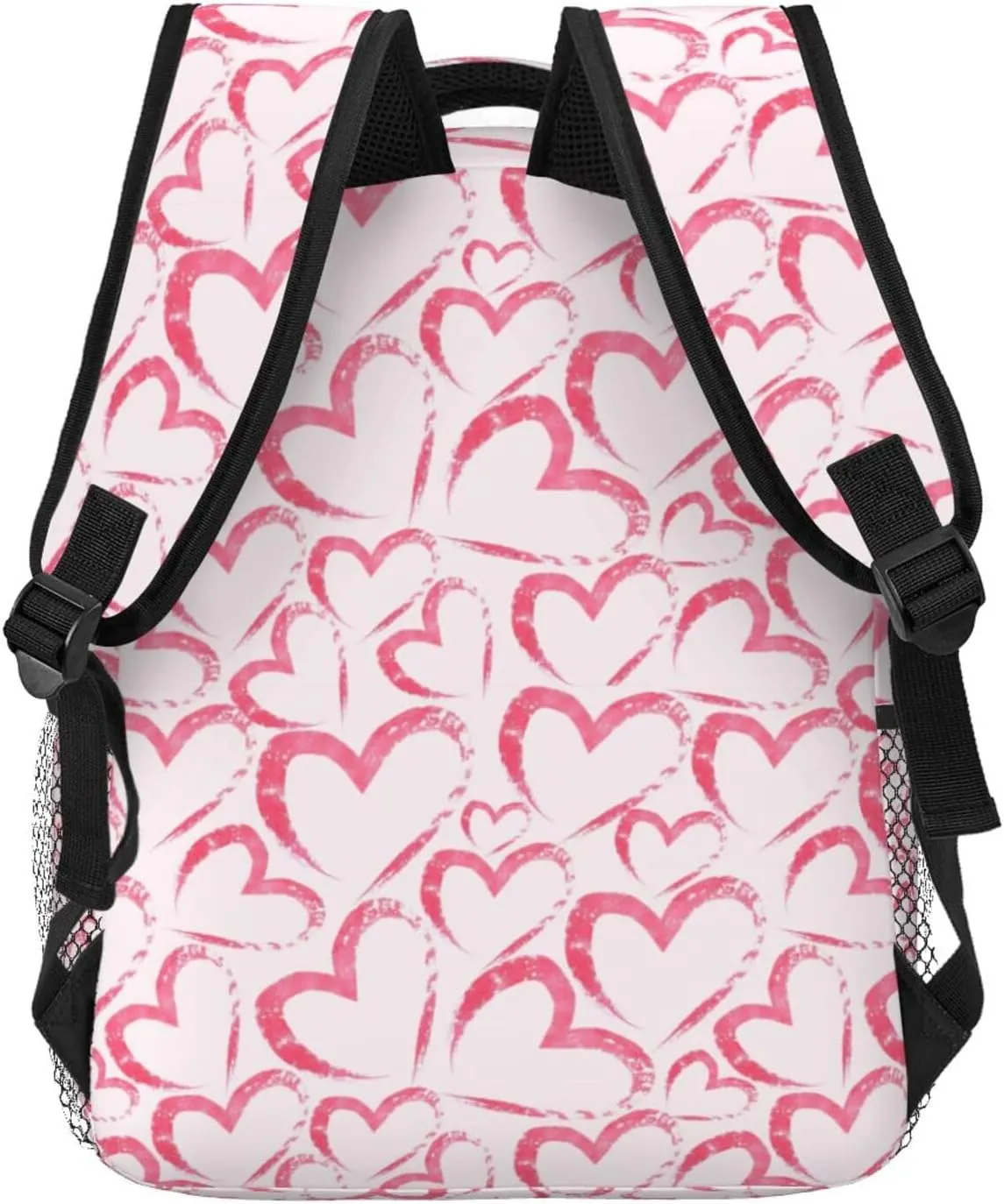 Love Heart Valentines Day Backpack Casual Laptop Backpack Lightweight Double Shoulder Bag Travel Daypack For Women Men