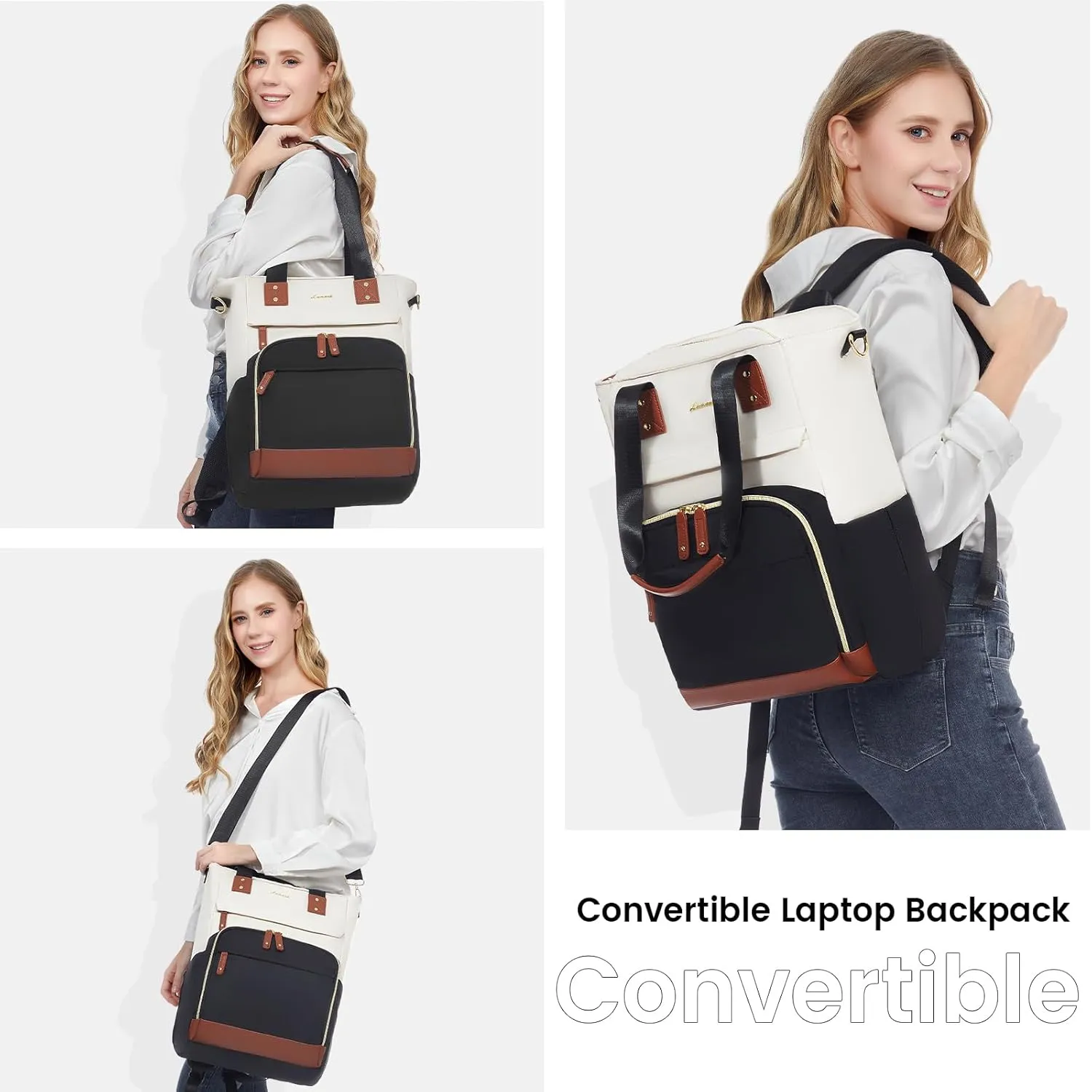 LOVEVOOK Laptop Backpack for Women, 15.6 Inch Work Backpack with Laptop Compartment, Waterproof Computer Backpack for College, Travel, Commuter