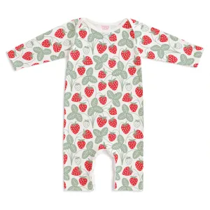L/S Romper, Strawberries Red & Green