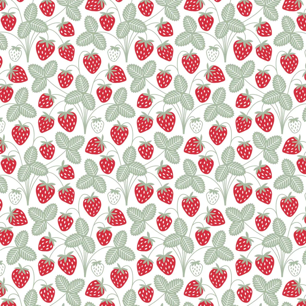 L/S Romper, Strawberries Red & Green