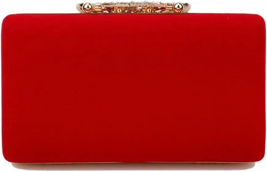 Luxury Rhinestone Bow Clutch, Velvet Women's Evening Bag, Elegant Party Purse for Dinners/Balls/Weddings