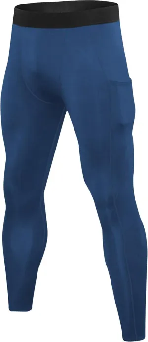 Men's Compression Pants High Stretch Athletic Base Layer Elastic Waistband Slim Fit Workout Leggings Gym Running Daily