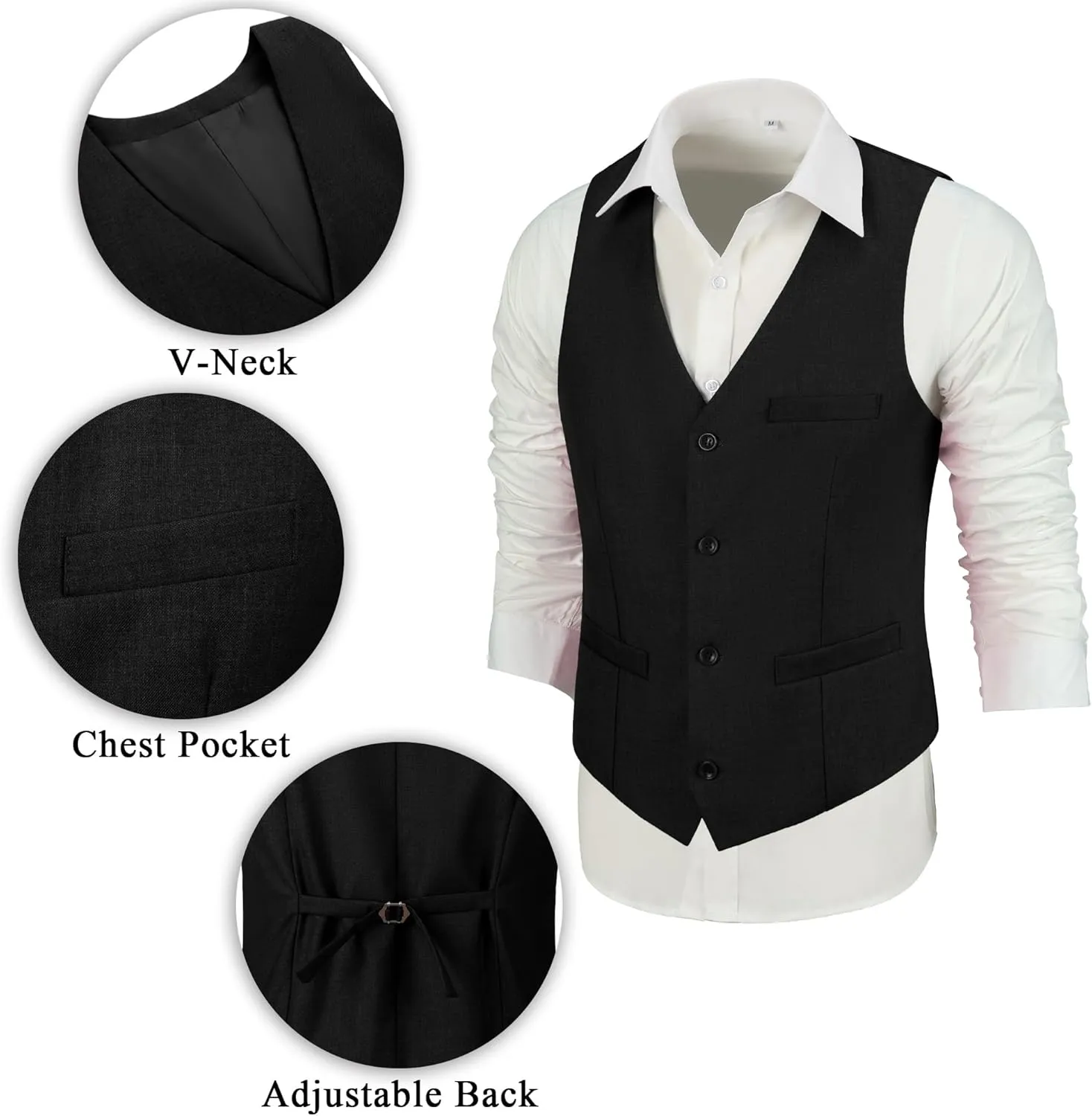 Mens Suit 3 Piece Slim Fit Suit for Men One Button Shawl Lapel Tuxedo Blazer Vest Pant for Wedding Business Prom