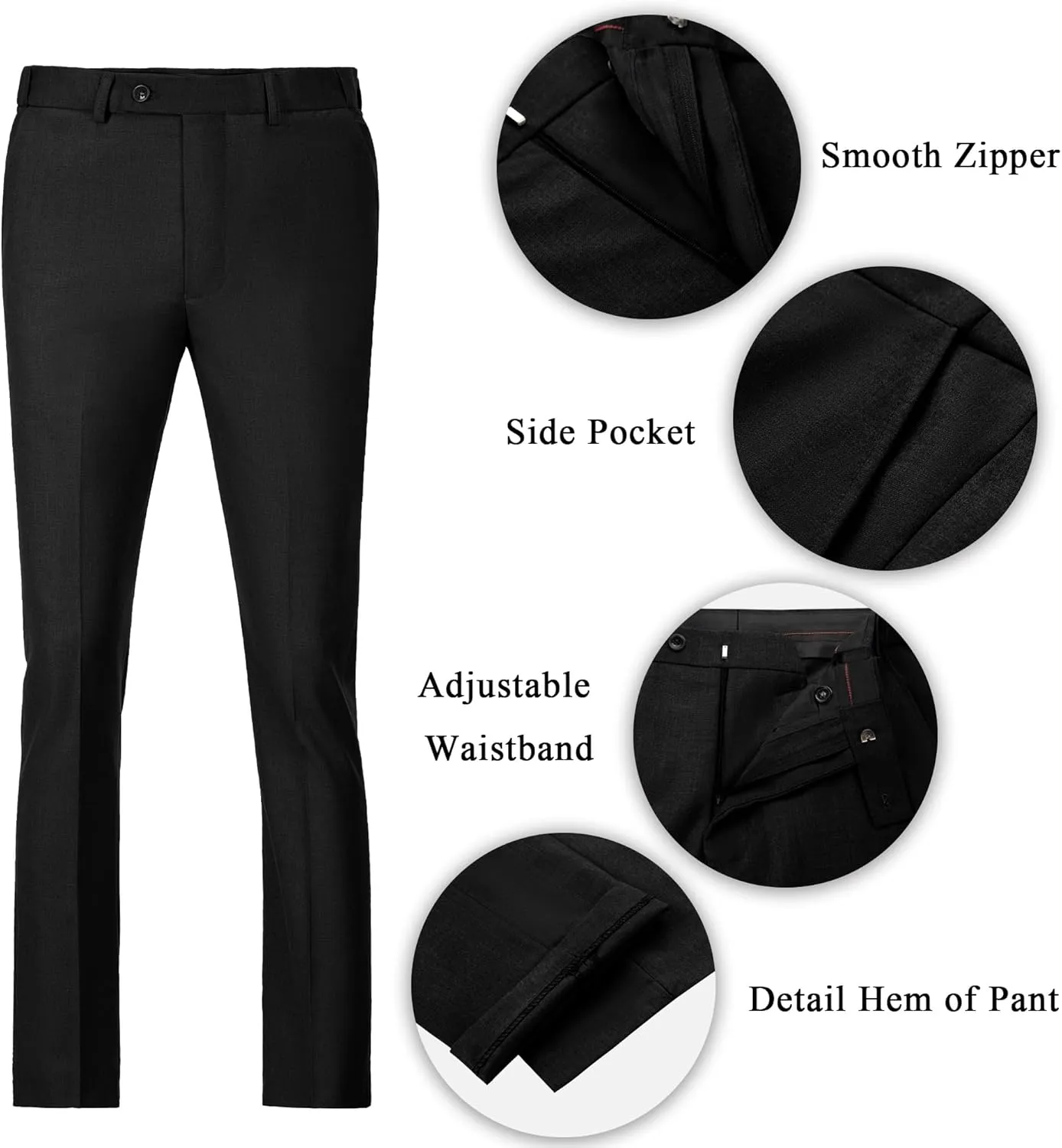 Mens Suit 3 Piece Slim Fit Suit for Men One Button Shawl Lapel Tuxedo Blazer Vest Pant for Wedding Business Prom