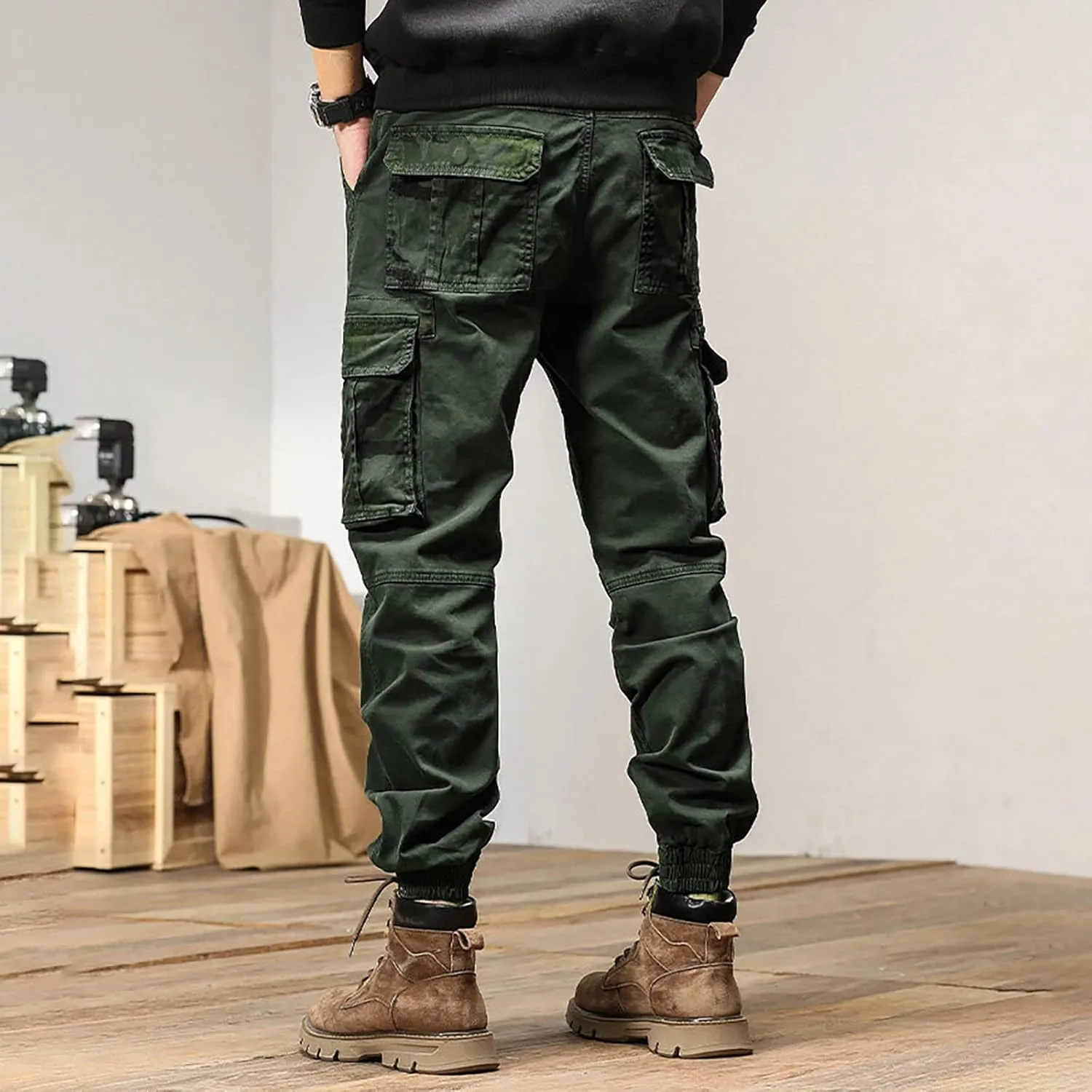 Mens Workout Cargo Sweatpants for Men Men's Fleece Lounge Pants Mens Fleece Active Athletic Workout Jogger Sweatpants