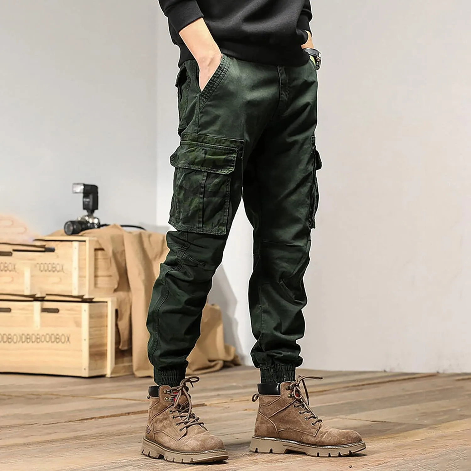 Mens Workout Cargo Sweatpants for Men Men's Fleece Lounge Pants Mens Fleece Active Athletic Workout Jogger Sweatpants
