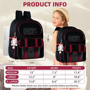 Mesh Backpack for School Heavy Duty, See Through Backpack for Women Men Student Diving Travel(3 sizes)