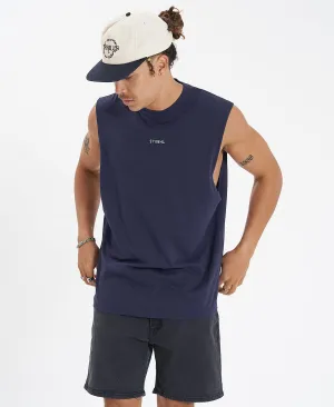 Minimal Thrills Merch Fit Muscle Tee Station Navy