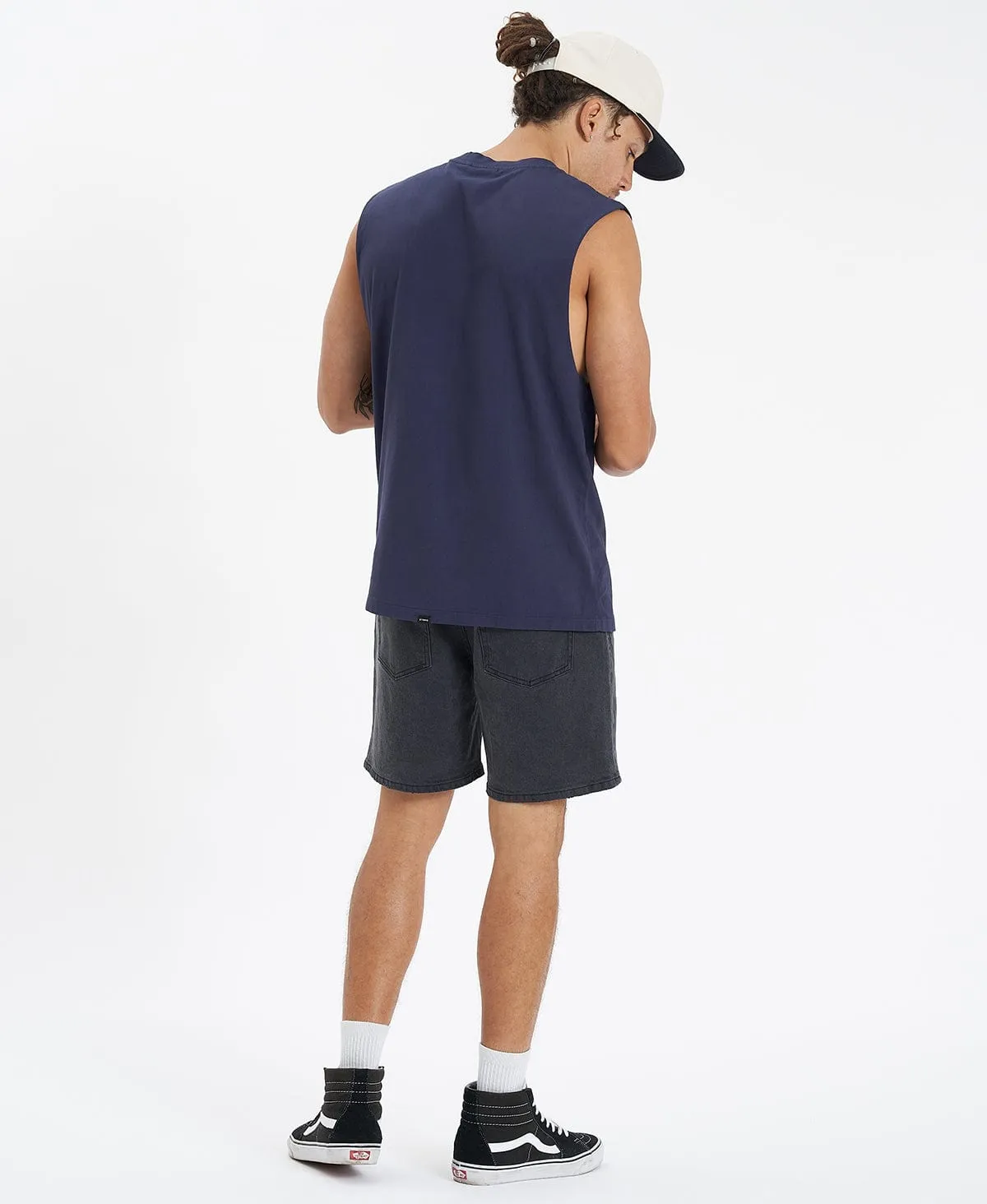 Minimal Thrills Merch Fit Muscle Tee Station Navy