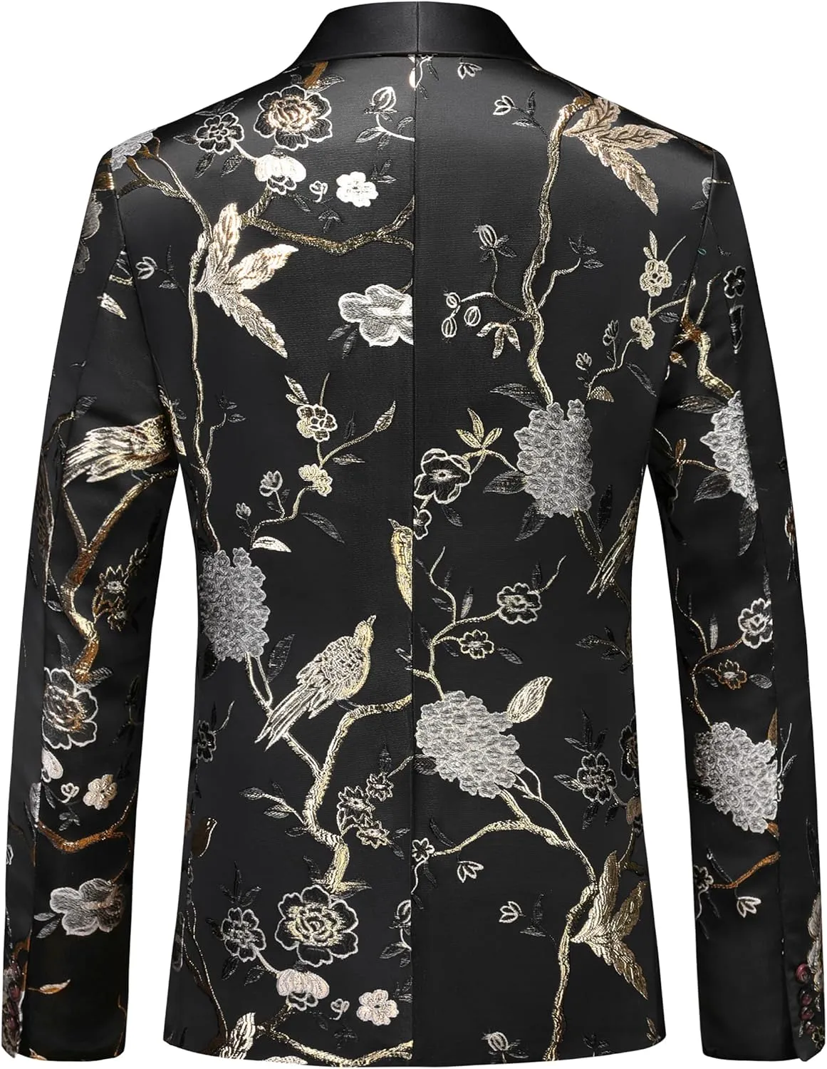 MOGU Mens Blazer Tuxedo Jacket Floral Printed Dinner Wedding Groom Homecoming Dance Prom Outfits
