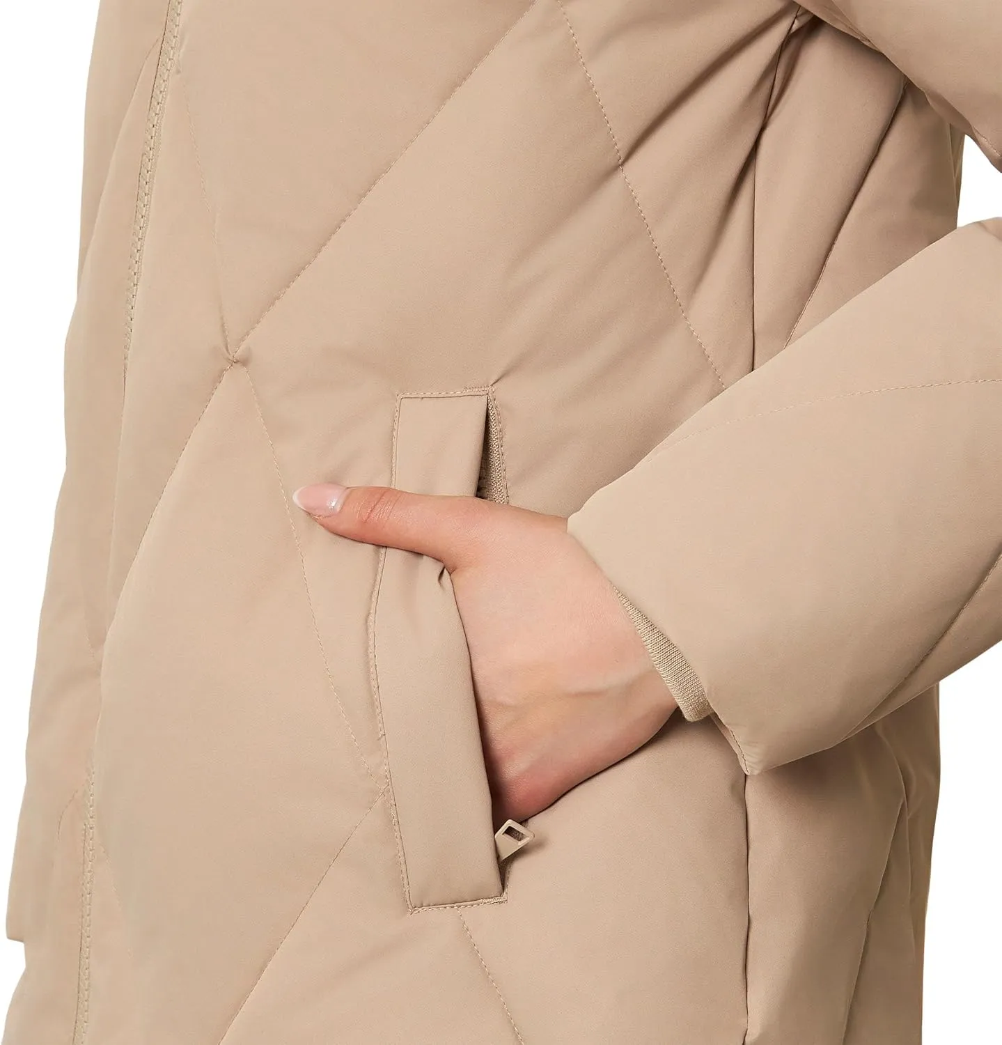 Mondetta Women's Long Diamond Quilted Parka Down Fill Jacket