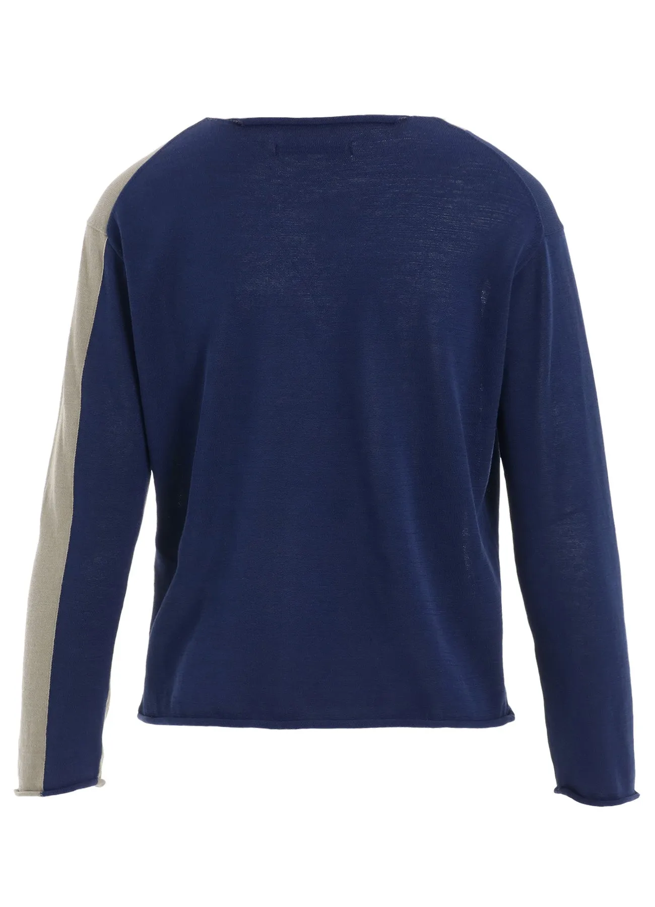 MULTI COLOR INTARSIA ROUND NECK LONG SLEEVE PULLOVER