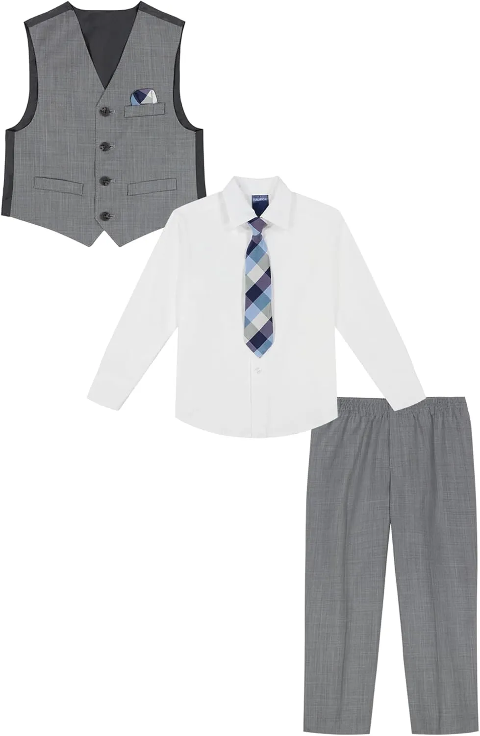 Nautica Baby Boys' 4-Piece Suit Set with Dress Shirt, Vest, Pants, and Tie