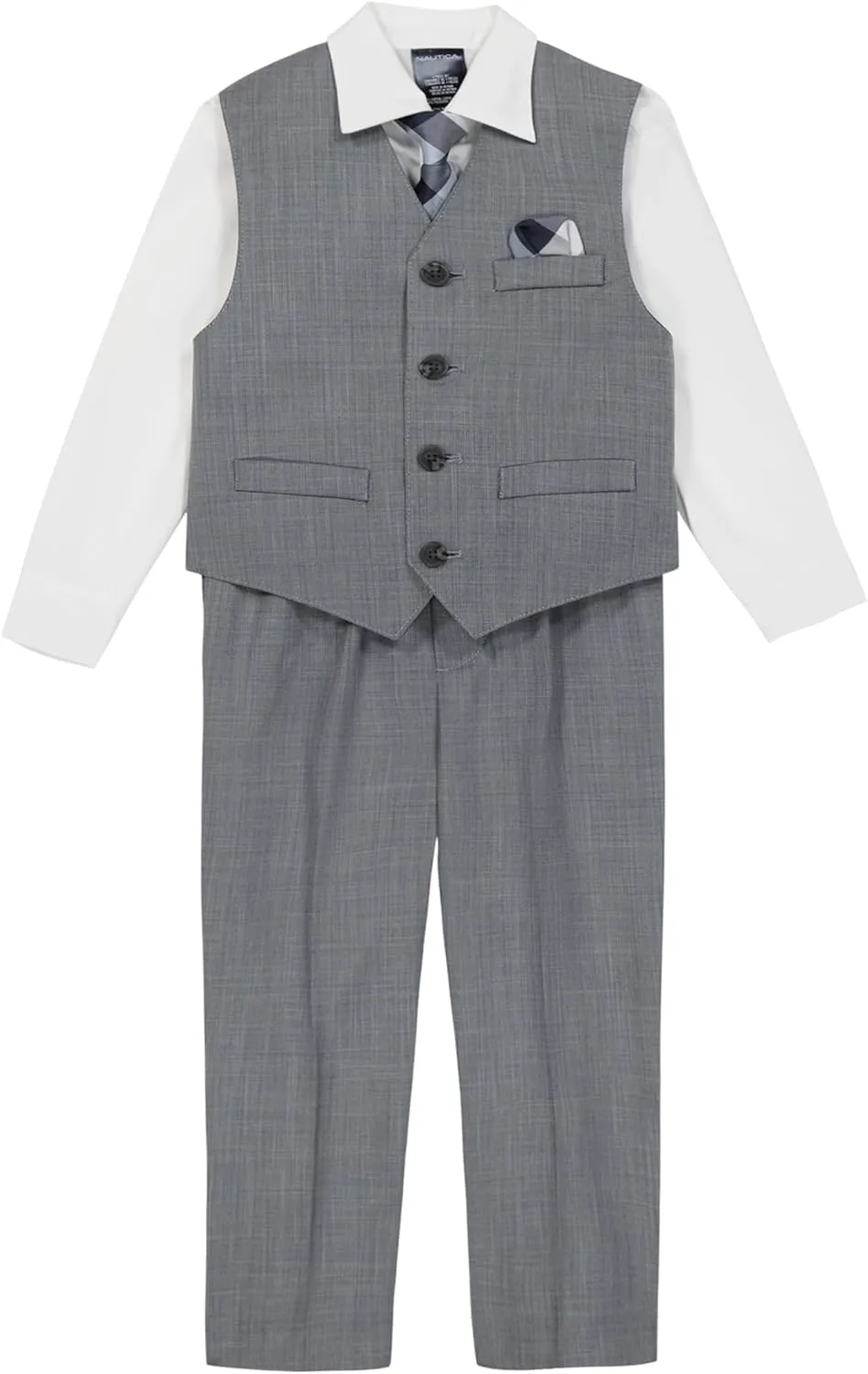 Nautica Baby Boys' 4-Piece Suit Set with Dress Shirt, Vest, Pants, and Tie