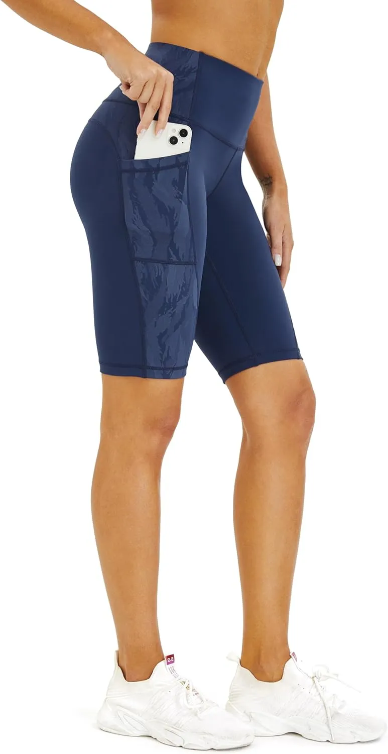 Neonysweets Womens Half Tights Fitness Running Yoga Shorts Pants with Pockets
