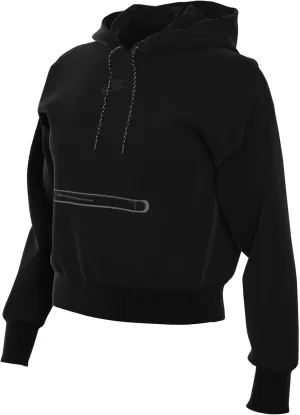 Nike Sportswear Tech Fleece Women's Over-Oversized Crop Pullover Hoodie (as1, alpha, m, regular, regular, Black/Black)