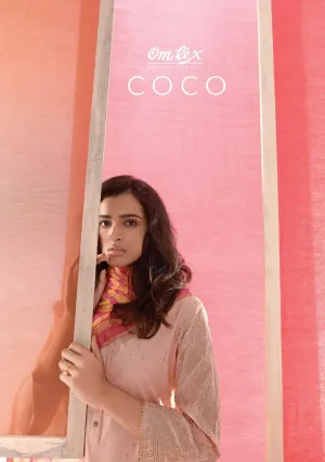 OMTEX BRINGS COCO LAWN COTTON FOIL PRINT DRESS MATERIAL WITH EMBROIDERY