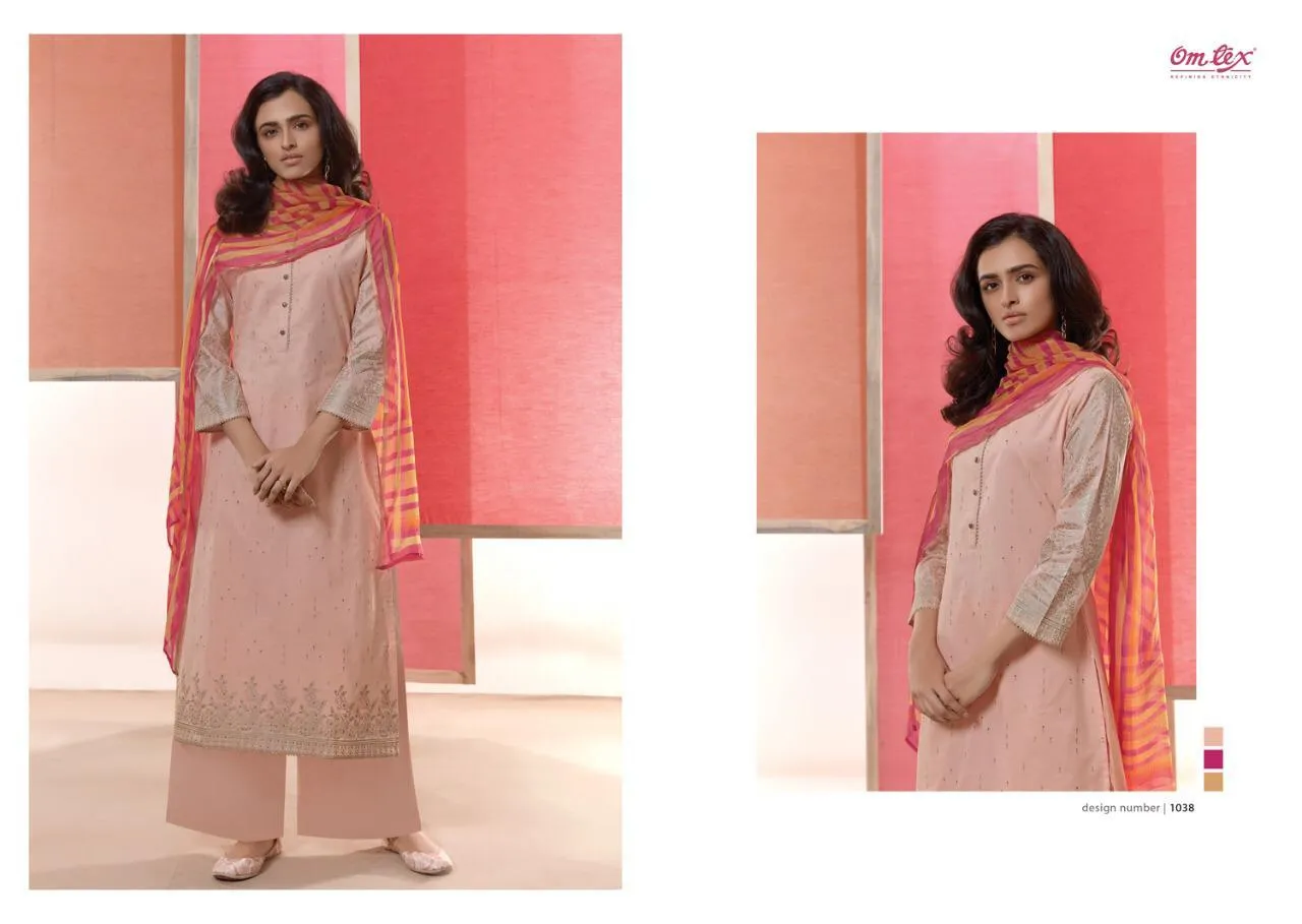 OMTEX BRINGS COCO LAWN COTTON FOIL PRINT DRESS MATERIAL WITH EMBROIDERY