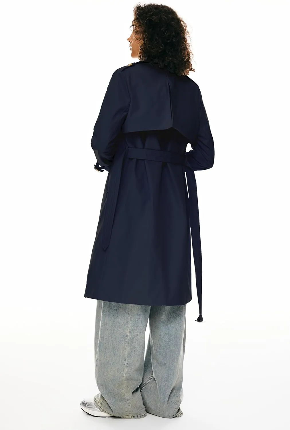 Orolay Women's 3/4 Length Double Breasted Trench Coat Lapel Jacket with Belt