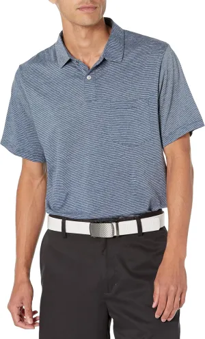 PGA TOUR Men's Fine Line Eco Short Sleeve Golf Polo Shirt with Pocket