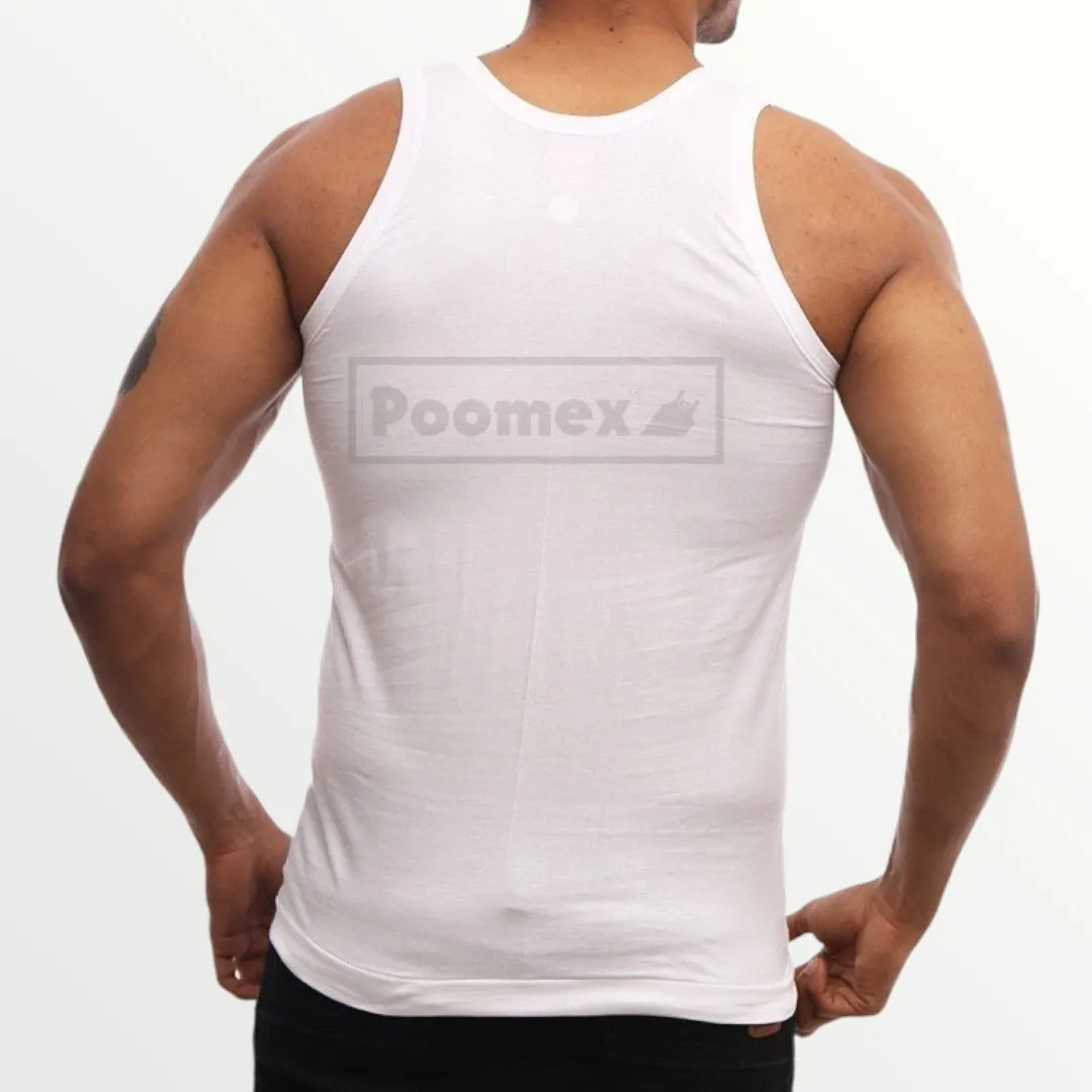 Poomex Gents White Premium Luxury Fine Vest (Half Sleeve & Sleeveless)