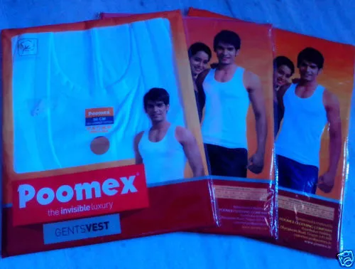 Poomex Gents White Premium Luxury Fine Vest (Half Sleeve & Sleeveless)