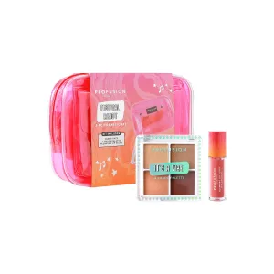 Profusion Cosmetics It's a Vibe Festival Ready 3-pc Bag & Cosmetic Set, Multi-Finish Eyeshadow Palette With Long wearing Lip Plumper and Stylish Clear Bag, Ultimate Concert-Going Companion
