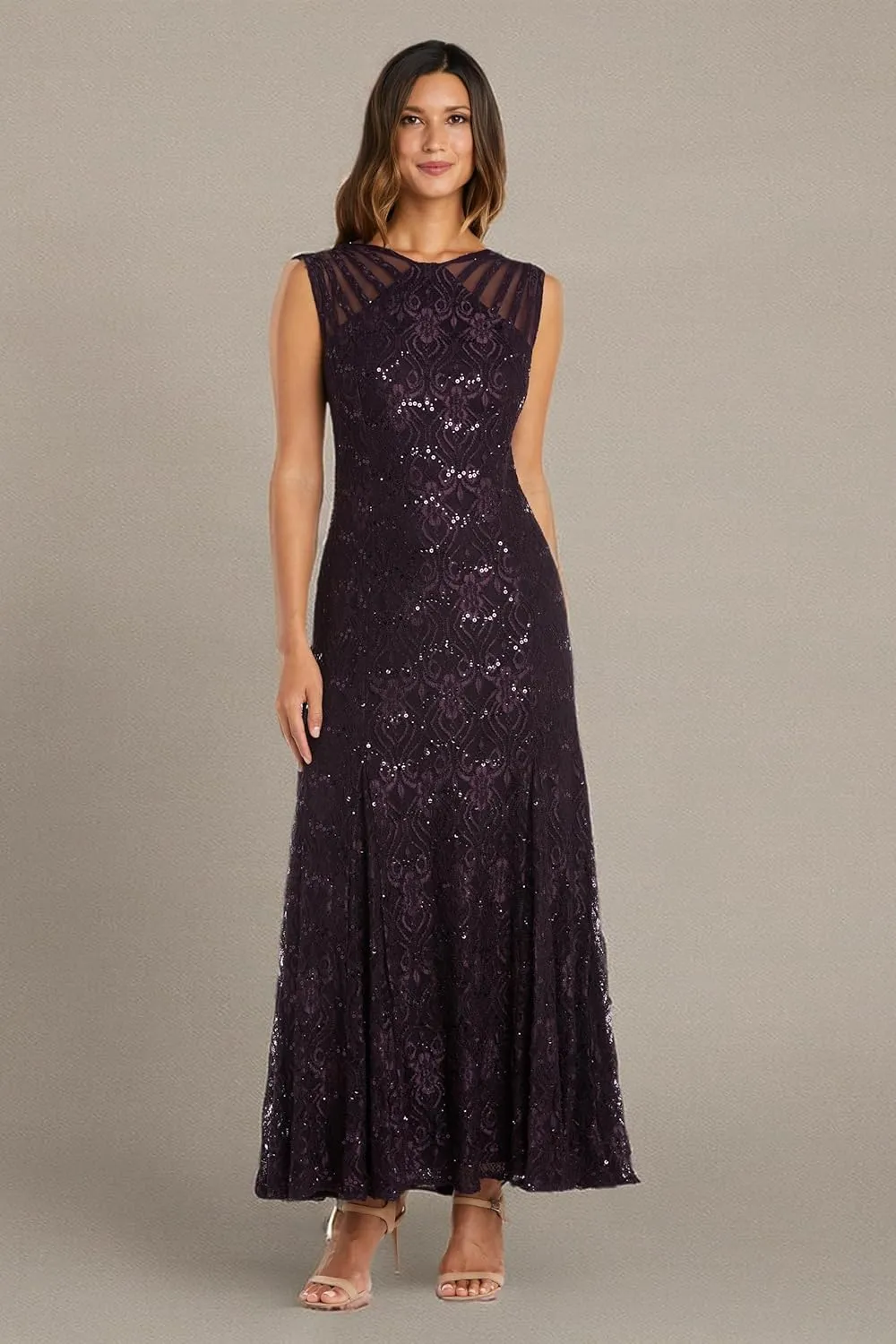 R&M Richards Women's Starlit Siren Sequin Gown