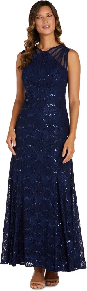 R&M Richards Women's Starlit Siren Sequin Gown