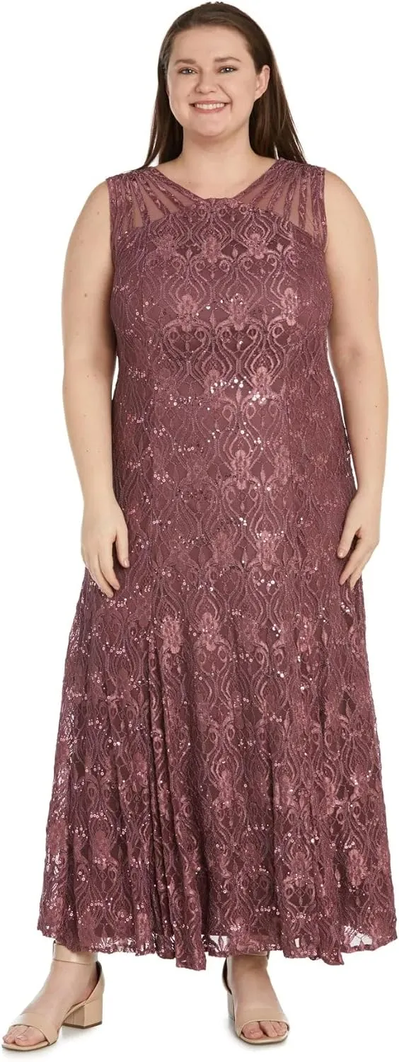 R&M Richards Women's Starlit Siren Sequin Gown