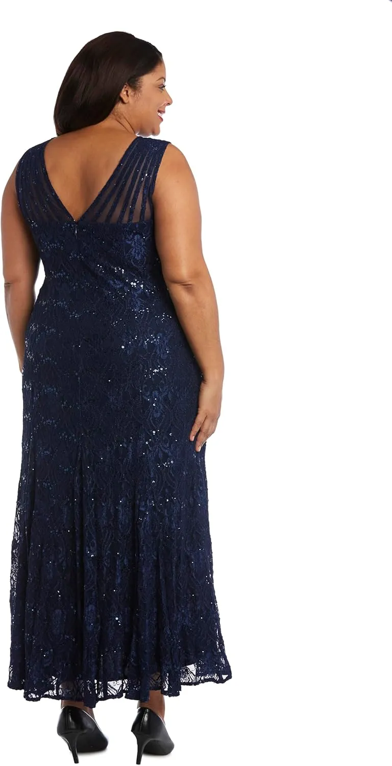 R&M Richards Women's Starlit Siren Sequin Gown