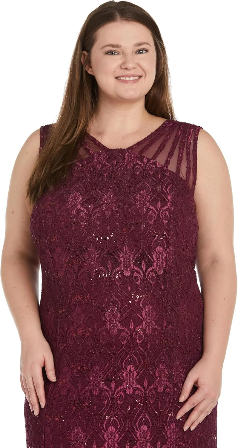 R&M Richards Women's Starlit Siren Sequin Gown