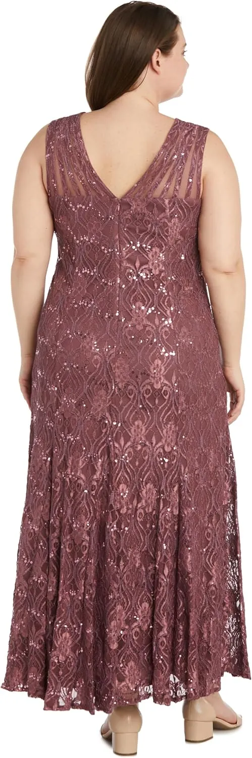 R&M Richards Women's Starlit Siren Sequin Gown