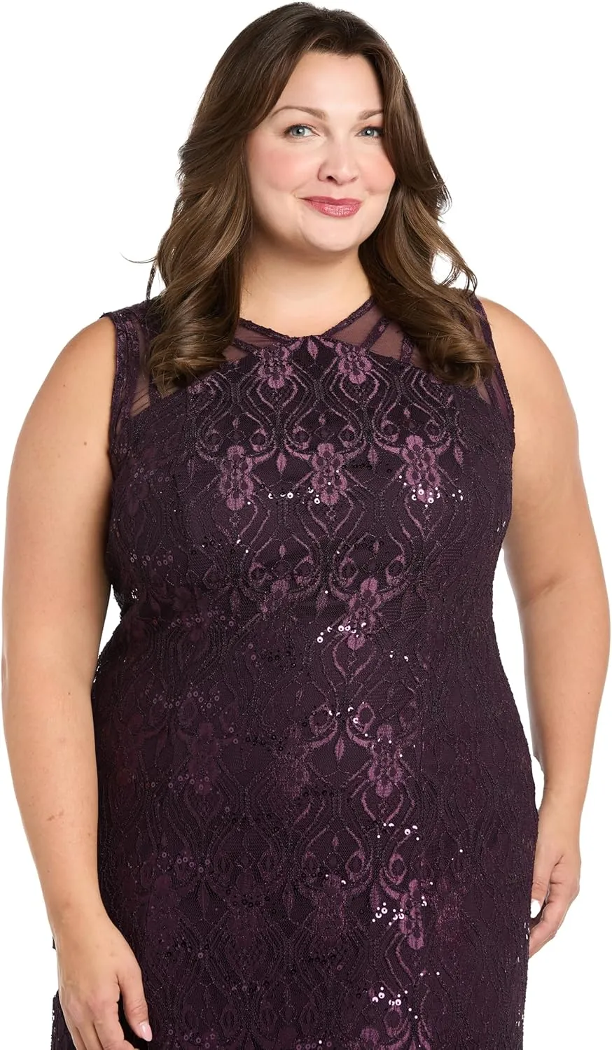 R&M Richards Women's Starlit Siren Sequin Gown