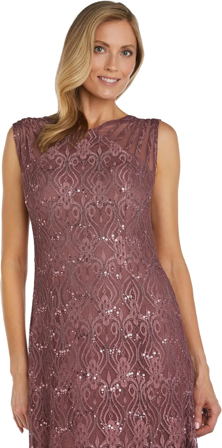 R&M Richards Women's Starlit Siren Sequin Gown