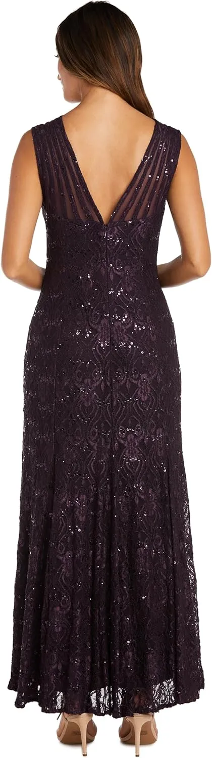 R&M Richards Women's Starlit Siren Sequin Gown