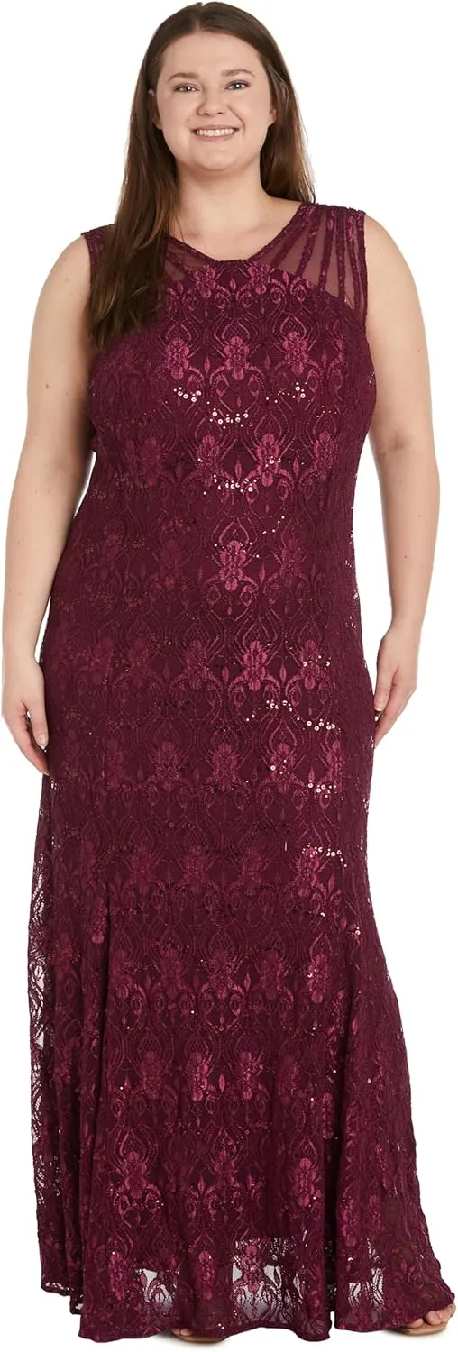 R&M Richards Women's Starlit Siren Sequin Gown